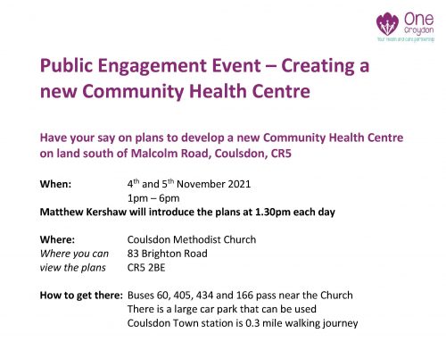 Public Engagement Event – Creating a new Community Health Centre